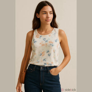 Pact White Multi-color Tank Top - Small